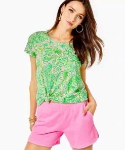 Lilly Pulitzer Etta Scoop Neck Top (Fins & Flippers)