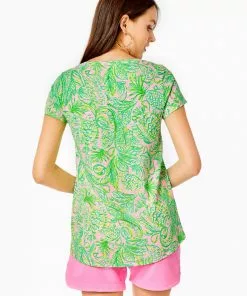 Lilly Pulitzer Etta Scoop Neck Top (Fins & Flippers)