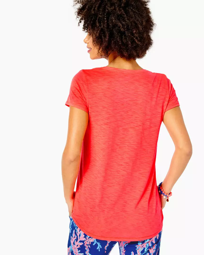 Lilly Pulitzer Tops Etta V-Neck Top (Spicy Coral) 4 Lilly Pulitzer Tops Etta V-Neck Top (Spicy Coral)