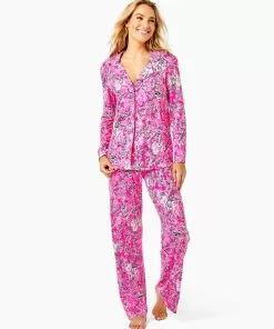 Lilly Pulitzer PJ Knit Button-Up (Purposefully Pink)