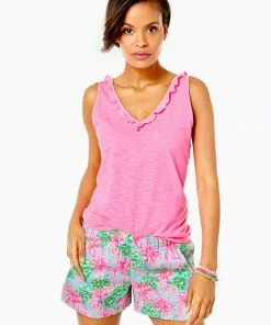 Lilly Pulitzer Gigi Ruffle Tank Top (Pink Shandy)