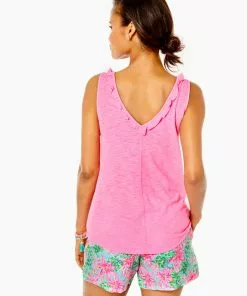 Lilly Pulitzer Gigi Ruffle Tank Top (Pink Shandy)