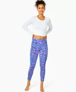 Lilly Pulitzer Weekender Mid Rise Legging (Blue Peri) Bottoms
