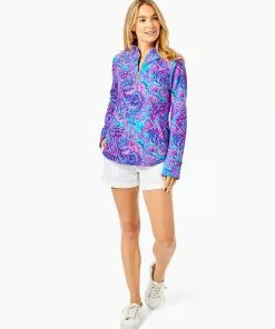 Lilly Pulitzer UPF 50+ Skipper Ruffle Popover (Shelleidos Turquoise)