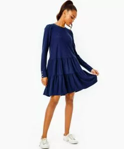 Lilly Pulitzer Arlette Dress (Cozy Knit Swiss Dot) Dresses