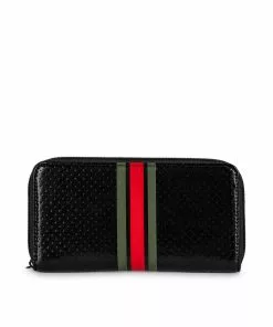 Haute Shore Cash Bello Wallet (Black/Olive Red & Black Stripe)