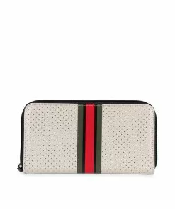Haute Shore Accessories Cash Roma Wallet (Beige Coated/Olive Red & Black Stripes)