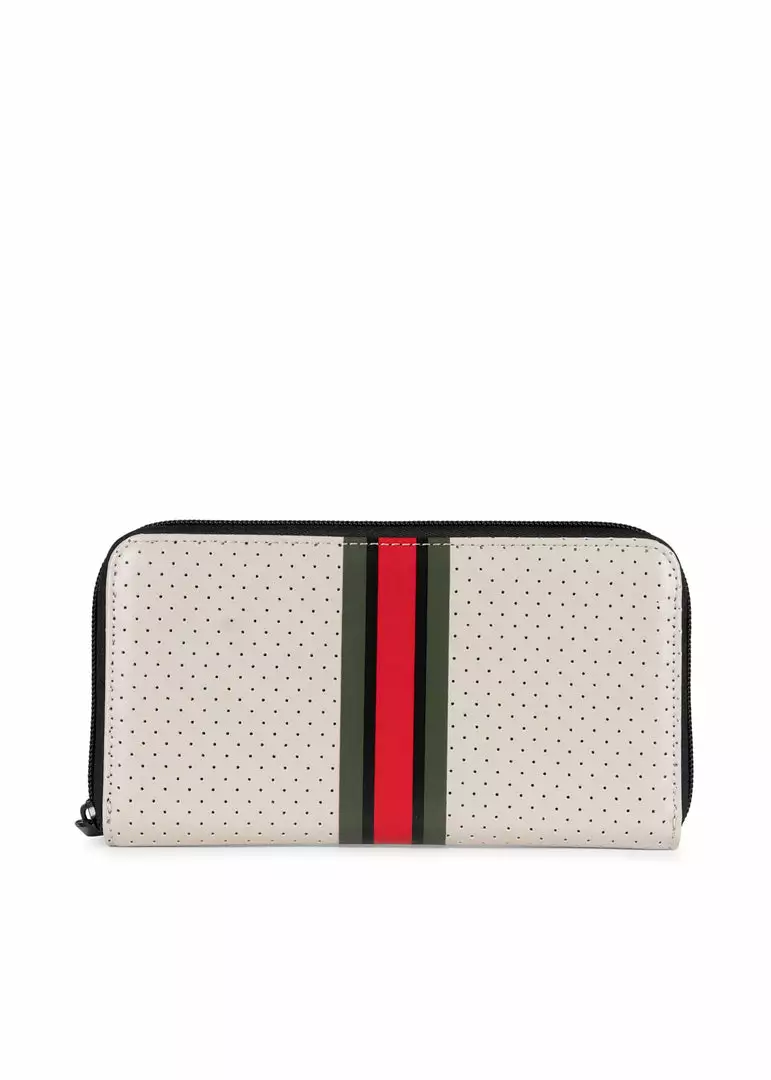 Haute Shore Accessories Cash Roma Wallet (Beige Coated/Olive Red & Black Stripes) 3 Haute Shore Accessories Cash Roma Wallet (Beige Coated/Olive Red & Black Stripes)