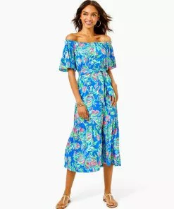 Lilly Pulitzer Dresses Merle Midi Dress (Fancy Fins)