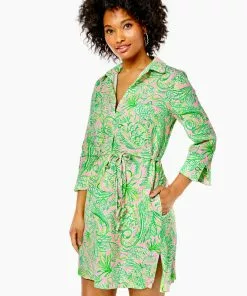 Lilly Pulitzer Pilar Linen Tunic Dress (Mandevilla Baby Fins & Flippers) Dresses