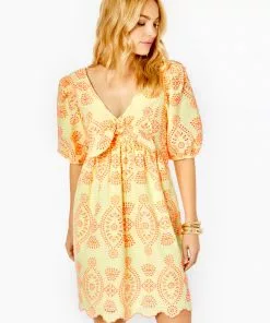 Lilly Pulitzer Dresses Sarafina Short Sleeve (Calla Yellow)