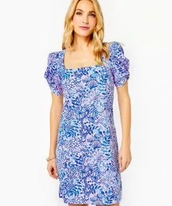 Lilly Pulitzer Haydn Short Sleeve Dress (High Tides Good Vibes)