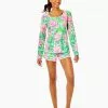 Lilly Pulitzer PJ Knit Henley Top (Fruity Flamingo)