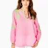 Lilly Pulitzer Coby Linen Tunic Top (Pink Shandy)