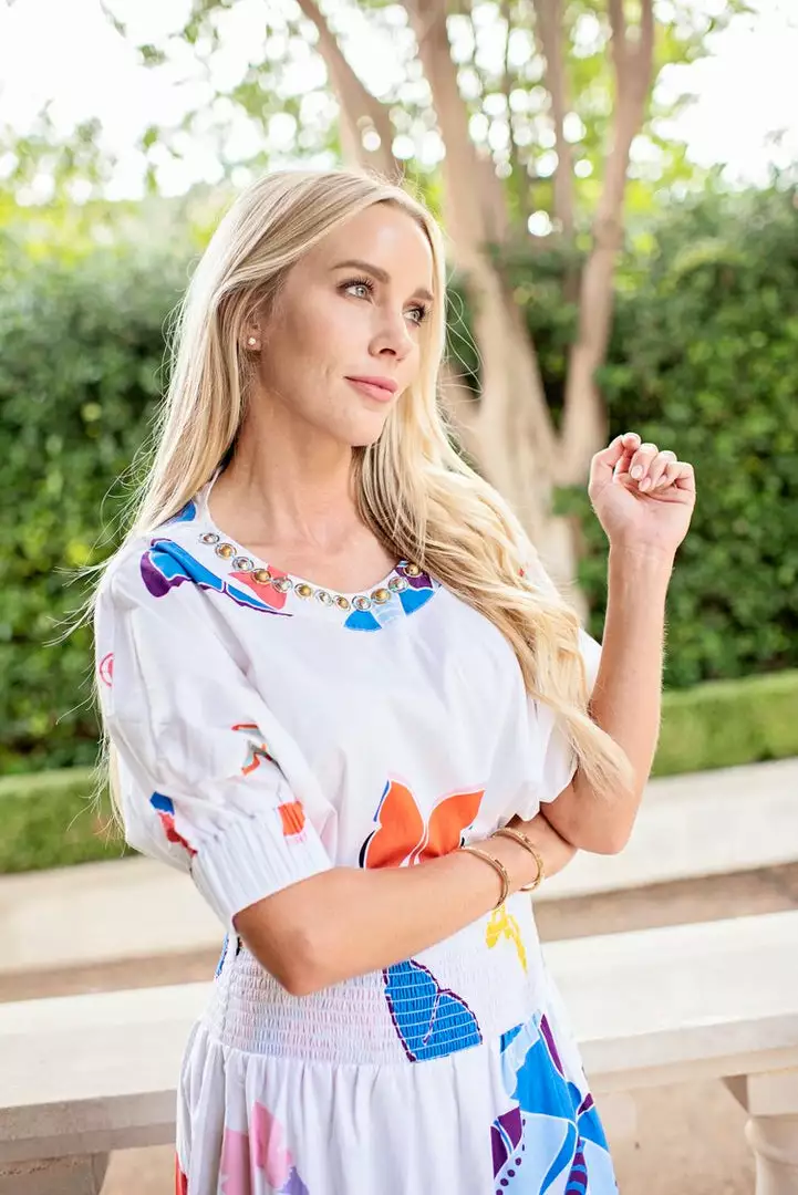 Sheridan French Tops Flora Blouse (White Butterflies) 3 Sheridan French Tops Flora Blouse (White Butterflies)