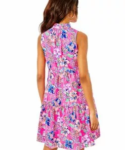 Lilly Pulitzer Novella Swing Dress (Pink Isle Last Bud Not Least)
