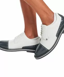 G/Fore Shoes Cap Toe Gallivanter (Snow/Charcoal)