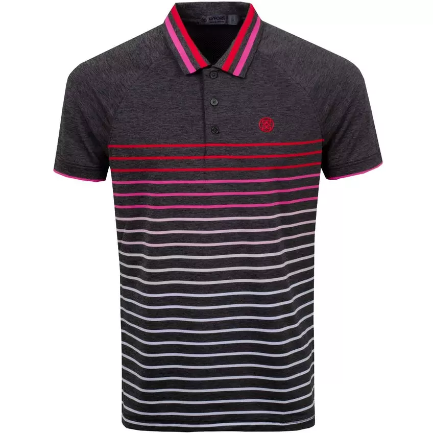 G/Fore Tops Variegated Raglan Stripe Polo (CHGR) 3 G/Fore Tops Variegated Raglan Stripe Polo (CHGR)