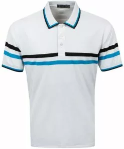 G/Fore Tops Liberty Stripe Polo (Snow)