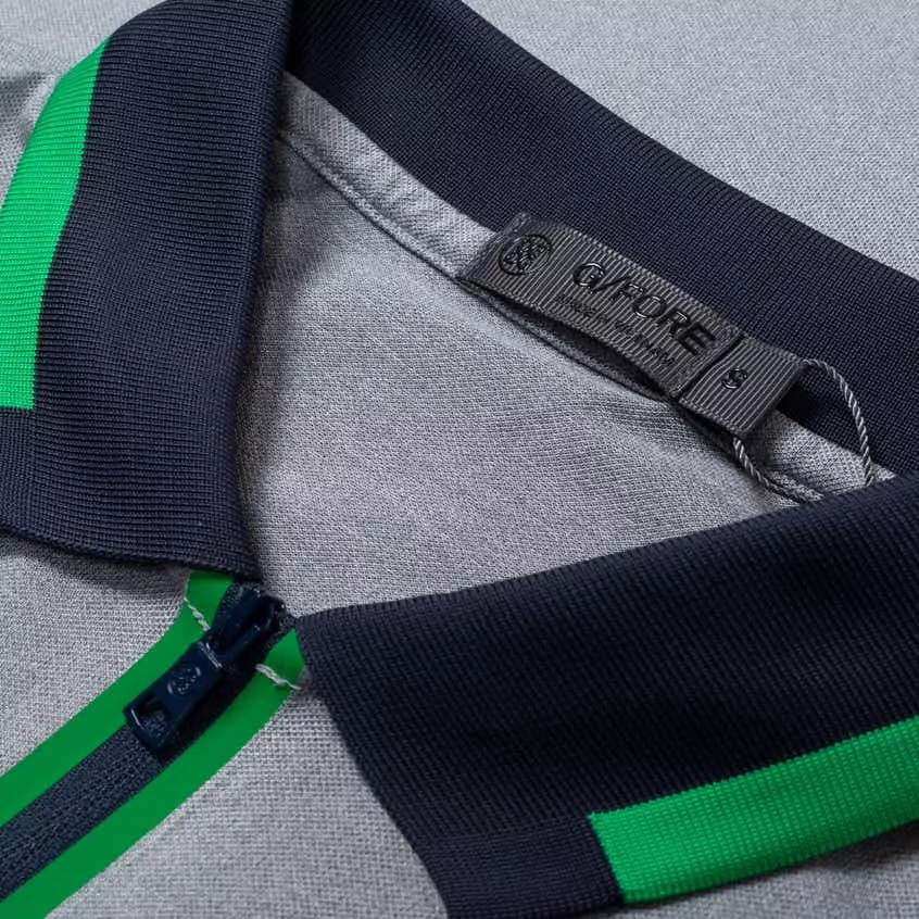 G/Fore Tops Embossed Quarter Zip Polo (Light Grey) 4 G/Fore Tops Embossed Quarter Zip Polo (Light Grey)