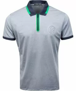 G/Fore Tops Embossed Quarter Zip Polo (Light Grey)
