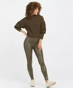 SPANX Faux Leather Croc Shine Legging (DKNOL)