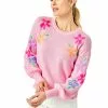 Lilly Pulitzer Tops Laletta Embroidered Sweater (Calla Lilly Pink Embroidered Florals)