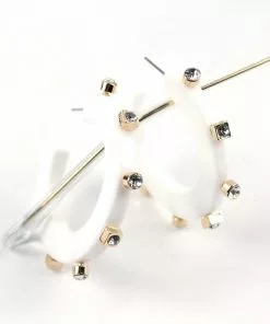 Smith & Co. City Girl Jewel Hoop (Stark White) Small Jewelry