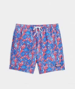 Vineyard Vines Swim 7" Printed Cahppy Trunks (Seahorses Sailor Red)