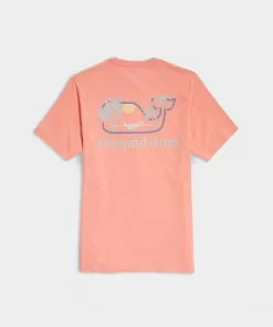 Vineyard Vines Tops Hammock Mosaic Whale Tee (Papaya Passion)