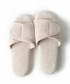 Barefoot Dreams Cozy Terry Spa Slippers (Pale Pink) Medium
