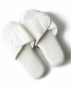 Barefoot Dreams Cozy Terry Spa Slippers (Pearl/Pearl) Medium