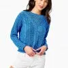 Lilly Pulitzer Tops Maxcy Mix-Stitched Sweater (Ikat Blue)