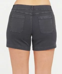 SPANX Bottoms 6" Stretch Twill Shorts (Washed Black)