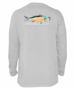 Coastal Cotton Light Grey SS Watercolor Fish Tee
