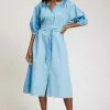 Tyler Boe Genivive Button Down Midi Dress (Coastal Blue) Dresses