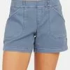 SPANX 4" Stretch Twill Shorts (Slate Blue)