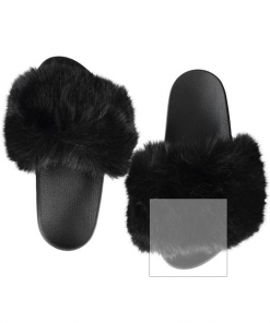 Fabulous Furs Fur Slides (Black) Gifts For Her