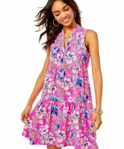 Lilly Pulitzer Novella Swing Dress (Pink Isle Last Bud Not Least)