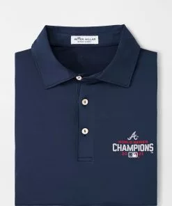 Peter Millar Solid Performance Jersey Polo (Navy) *BRAVES*
