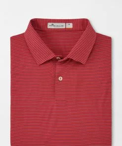 Peter Millar Featherweight Melange Stripe Polo (Passionfruit)