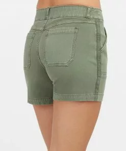 SPANX 4" Stretch Twill Short (Darkened Olive)
