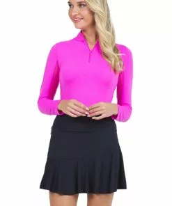 IBKUL Solid Flounce Skort (Black)