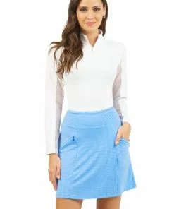 IBKUL Mini Check Skort (Blue/White)