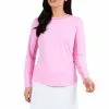 IBKUL Tops Long Sleeve Crew Neck With Mesh (Candy Pink)