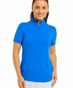 IBKUL S/S Mock Neck (Blue)