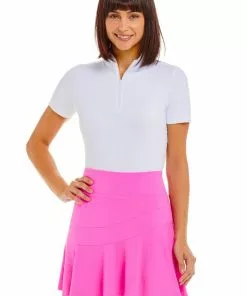 IBKUL Flounce Skort (Hot Pink) Bottoms