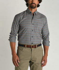 Duckhead Tops Blanton Plaid Shirt (Stormy Blue)