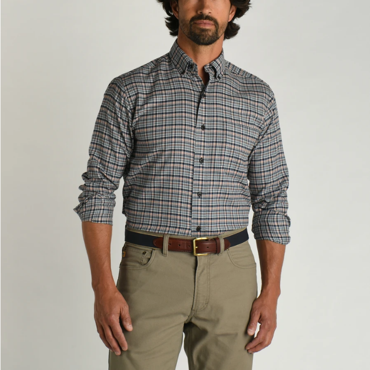 Duckhead Tops Blanton Plaid Shirt (Stormy Blue) 4 Duckhead Tops Blanton Plaid Shirt (Stormy Blue)