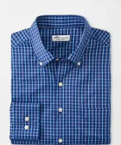 Peter Millar Fayette Performance Twill Sport Shirt (Sport Navy)
